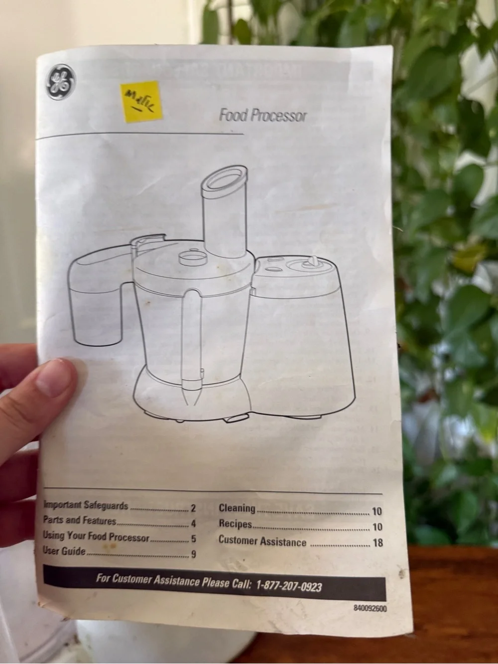 White Food Processor GE 4 speed